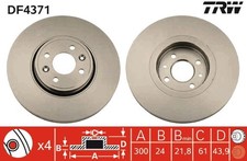 2x TRW Bremsscheibe DF4371 für RENAULT SCÉNIC JM0 2 dCi JM02 JM13 JM16 JM1E JM0G