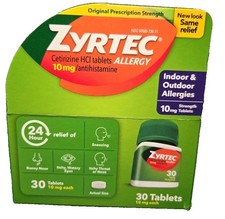 Zyrtec Allergy Relief 10mg Tablet - 30 Count EXP 09/2027