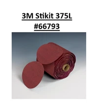 100 Discs - 3M Stikit 375L 66793 PSA Roll - 5 in - 80 Grit - Aluminum Oxide