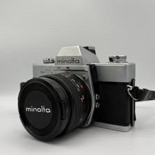 Minolta SRT-201 Silver 35mm SLR Camera w/ MC Celtic 28mm f/2.8 Lens - Tested