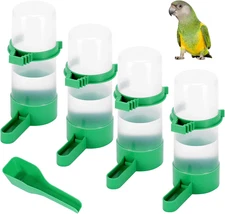 Bird Water Dispenser for Cage 4Pcs Water Bowl 140Ml Automatic No Mess Gravity F