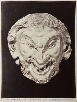 Florenz, G. Brogi, Der Kopf der Faune, Michelangelo, Bargello Museum, 1865