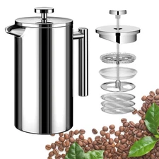 Small French Press Coffee Maker - Small 12Oz/350Ml Single Cup Metal French Press