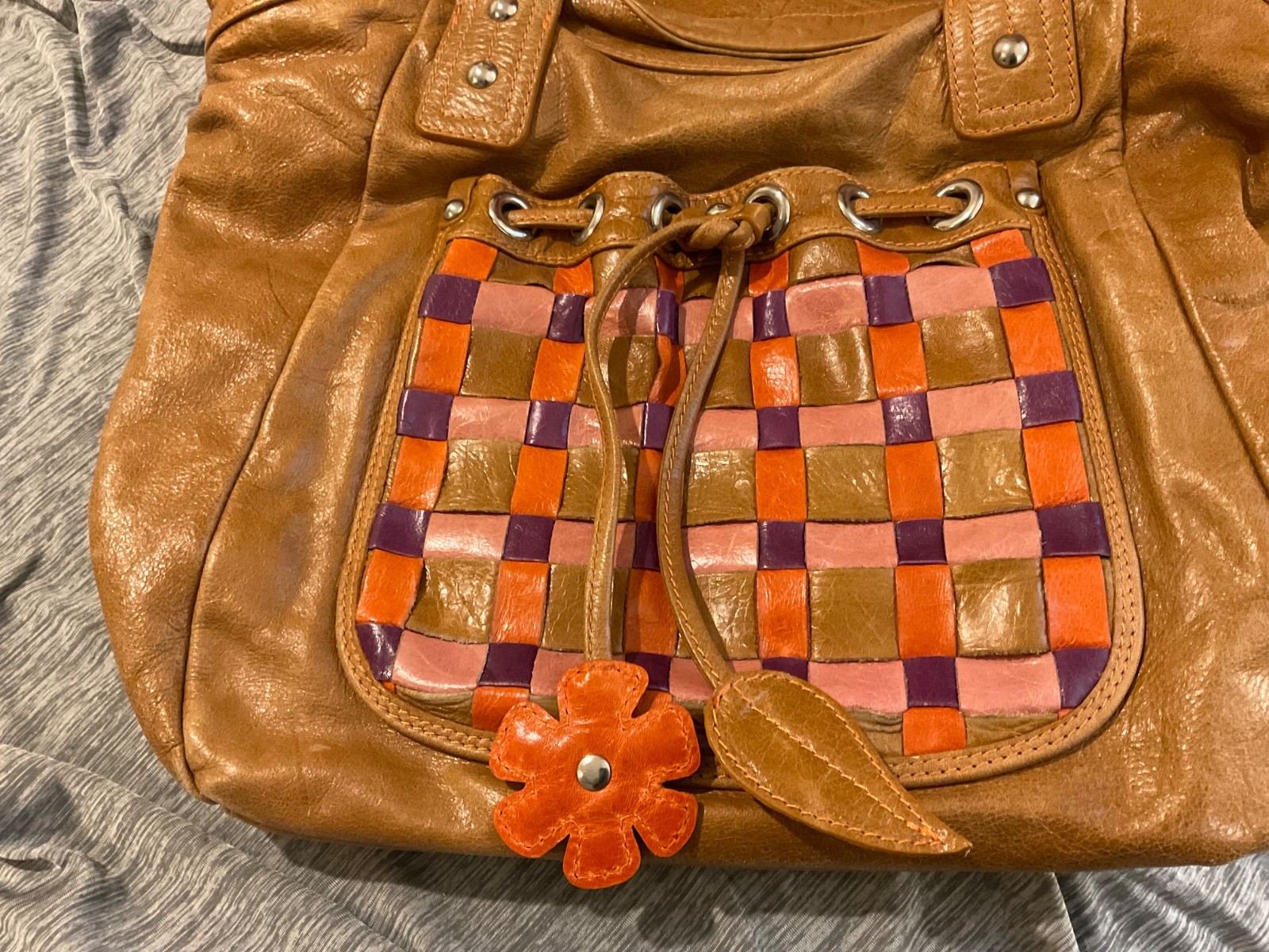 Sofia C. Light Camel Brown Leather Multi Color Sh… - image 4