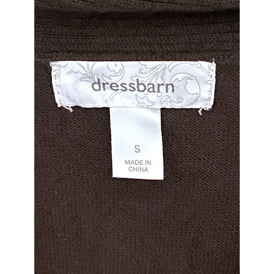 Dressbarn капот V шеи коричневый свитер платье 3/4 рукава Sz S карьера осени капсулы - Изображение 4 из 4