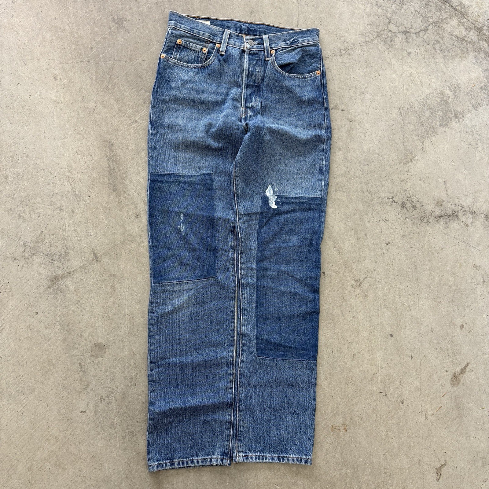 Levi’s 501 Big E Button Fly Patchwork Grunge Dist… - image 1