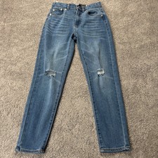 Levi's Silver Tab Mini Mom Youth Girls 10R Jeans Destressed Mid Wash