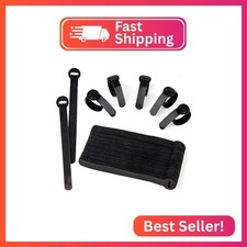 60x Cable Management Ties, Cord Wraps Black 6 Inches, Reusable Tidy Wire Ties fo