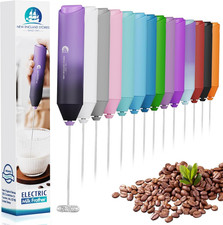 Powerful Milk Frother Handheld Foam Maker, Mini Whisk Drink Mixer for Coffee, Ca