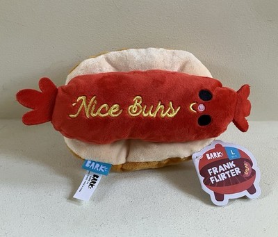 NEW Bark Box FRANK FLIRTER 8  Crinkle Squeak HOT DOG TOY for Large Dogs (50lb +)