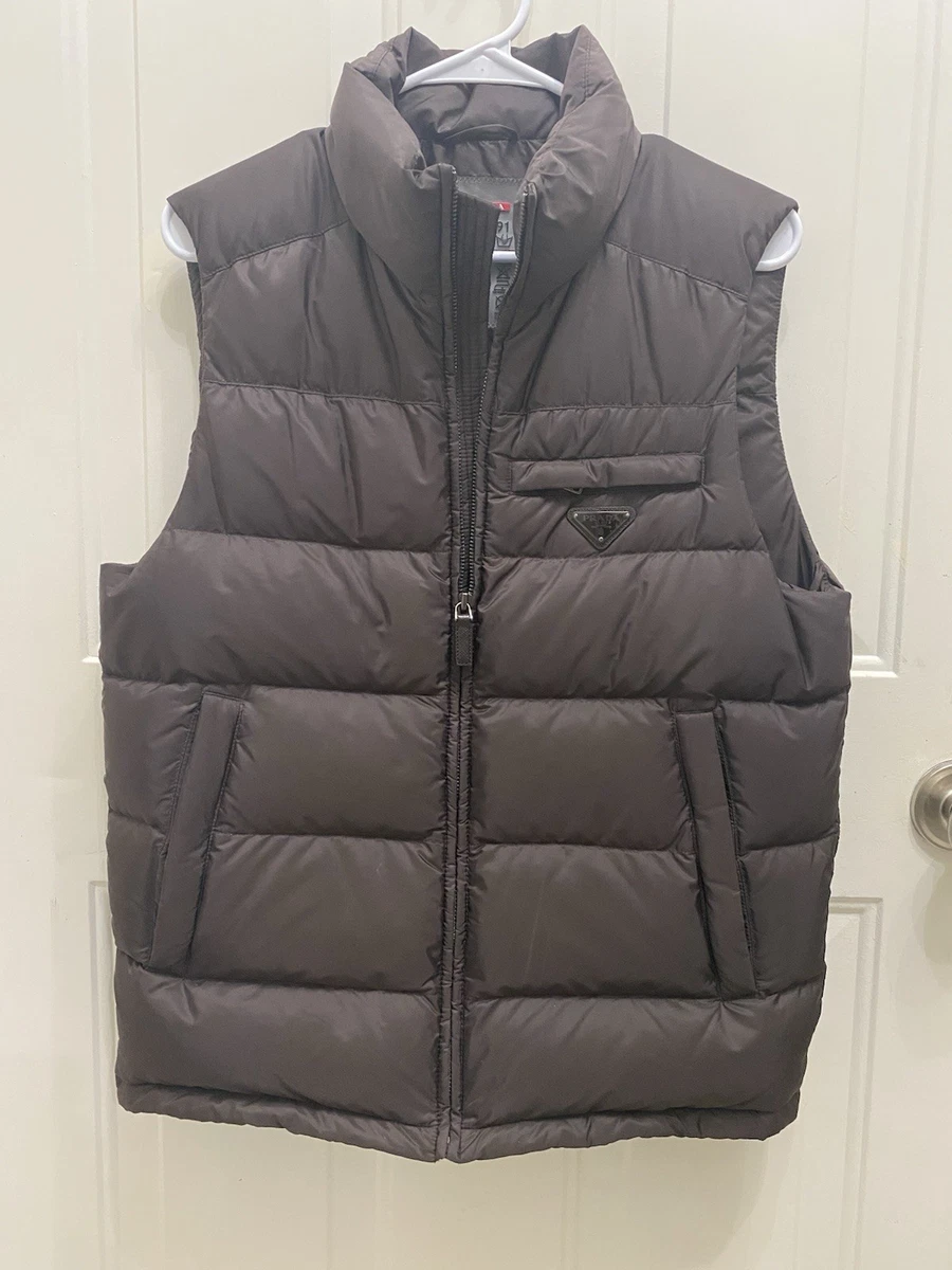 ジャケット・アウター PRADA triangle logo nylon down vest Black
