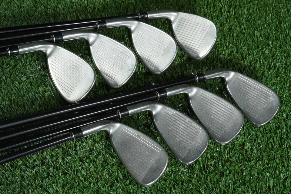 TAYLORMADE RAC OS +1” IRONS SET 4-PW,SW UG65 GRAPHITE STIFF RH ~ NEW GRIPS - Image 2 of 4