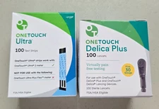 ONETOUCH ULTRA TEST STRIPS 50 EXP 7/31/2026 - 100 ONETOUCH LANCETS EXP 9/30/2029