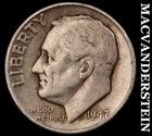 1947 Silver Roosevelt Dime - Scarce  Better Date  No Reserve  #K146
