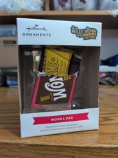 2023 Hallmark “Wonka Bar” Willy Wonka Chocolate Bar with Golden Ticket Ornament