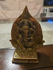 Metal Ganesha Bhagwan Idol Taj Ganesh Statue Ganpati Murti for Temple 5"