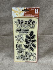 Inkadinkado Clear Stamps - Autumn Foliage - Pumpkins, Leaves, Fall