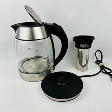 Lightly Used No Box Chefman 1.8L Electric Glass Kettle Tea Infuser Water Boiler