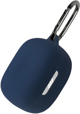 Silicone Case for JBL Tune Buds, Protective Cover with Carabiner Navy Blue