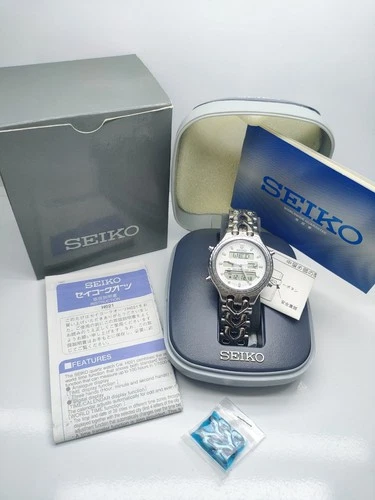 NOS Boxed Vintage Seiko H021-8050 WORLD TIME Ana-Digi (1990s) New Old Stock !