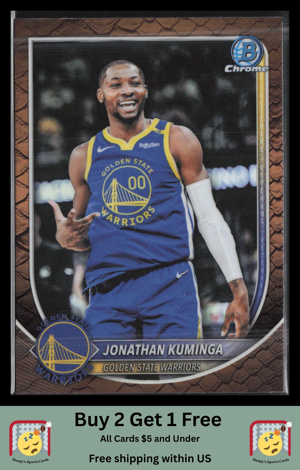 Jonathan Kuminga 2025-26 Bowman #BCV-191 Chrome Reptilian Refractor