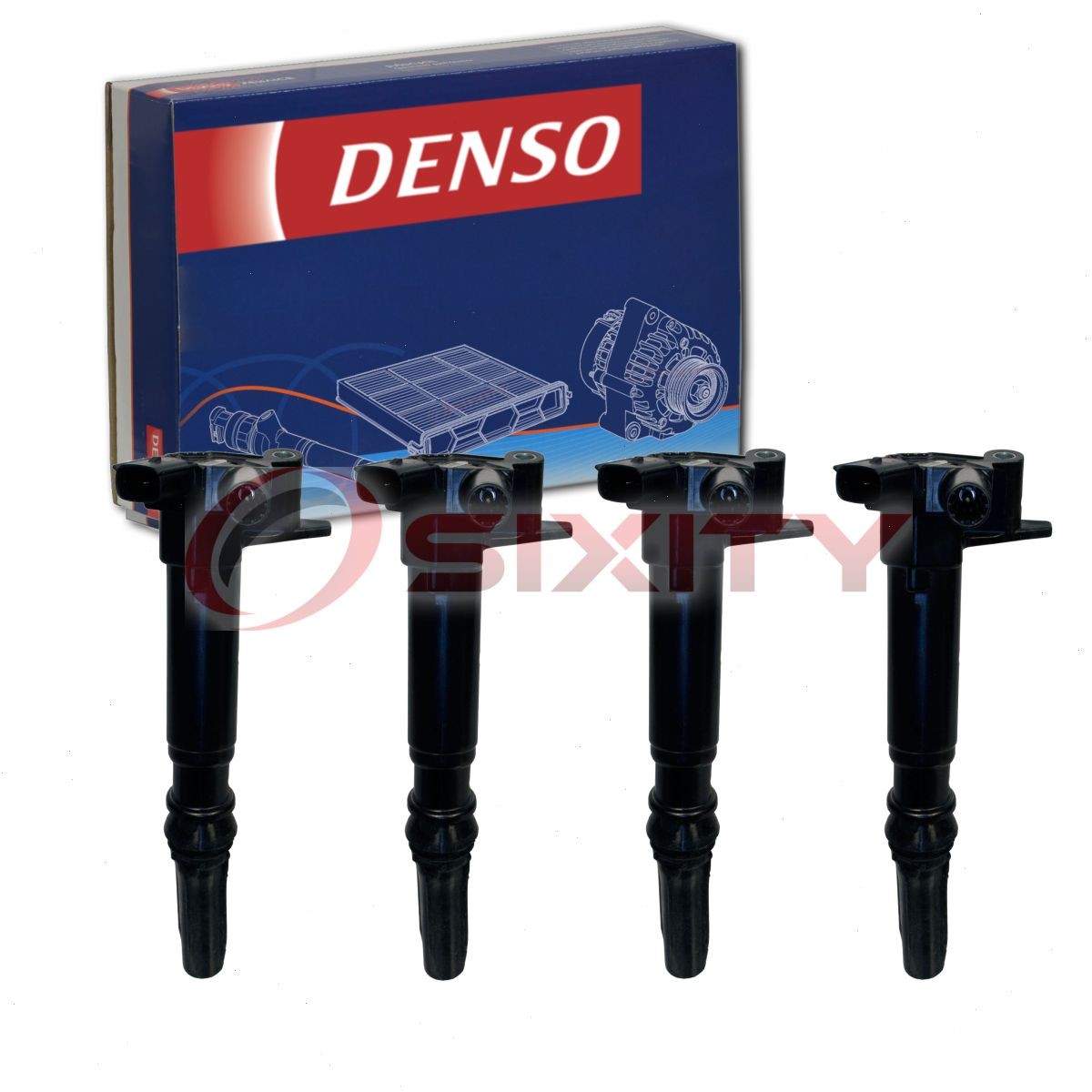 4 pc Denso Left Direct Ignition Coils for 2011-2017 Ford F-250 Super Duty of