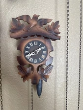 Vintage Small German Cuckoo Style Clock  ~One Weight Works