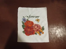completed finished cross stitch 7" x 6.7" Unframed New Decoration forever