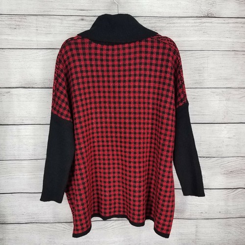 Joseph A S Printed Cowl Neck Sweater Pullover Black/Red Long sleeves NWT $78 - Picture 4 of 11