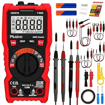 Multimeter 4000 Counts Digital Multimeter Trms Autoranging Ac Dc Voltmeter Ohm V