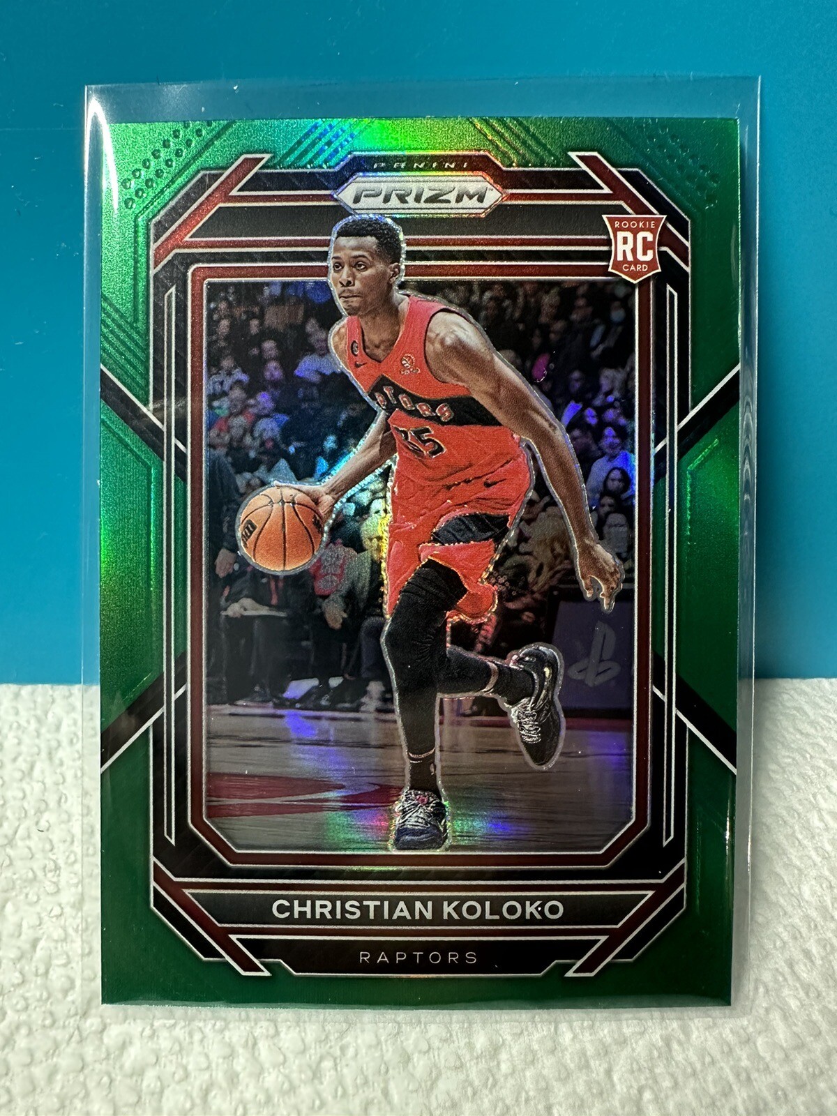 2022 Panini Prizm #265 Christian Koloko Green Toronto Raptors Rookie