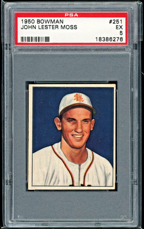1950 Bowman 251 Les Moss St Louis Browns Vintage Baseball Card PSA 5 EX ⚾️