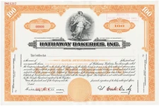 Hathaway Bakeries, Inc. Stock Certificate