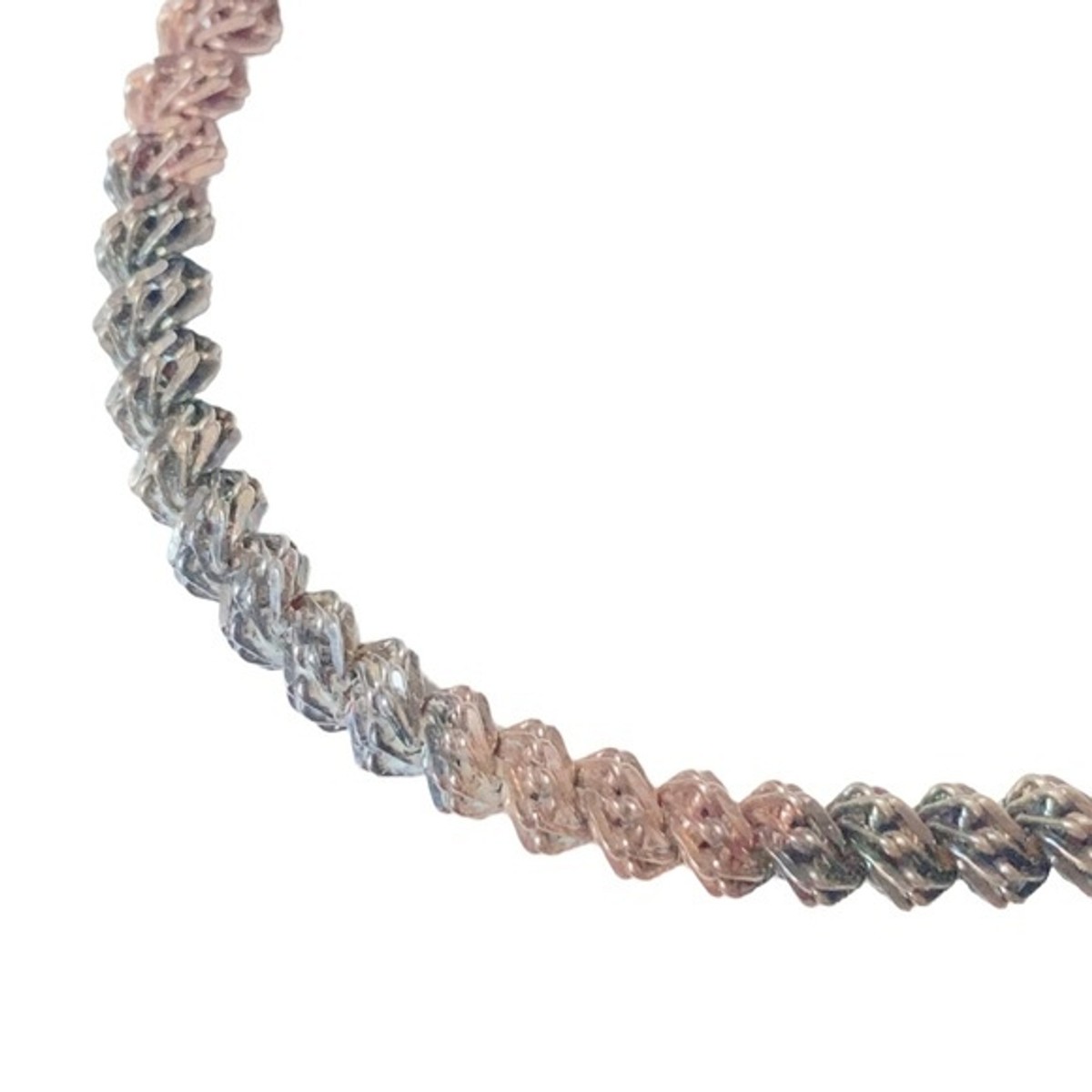 Twisted Rope Italian Bracelet 925 MILOR Made in Italy Tricolor 7