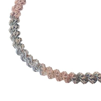 Twisted Rope Italian Bracelet 925 MILOR Made in Italy Tricolor 7