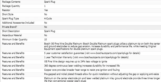 4 X Velas de Ignição Bosch Platina Dupla Para 2003-2004 JEEP WRANGLER L4-2.4L - Imagem 4 de 4