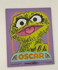 Vintage 1974 Playskool Oscar The Grouch Wooden Tray Puzzle Sesame Street 8 Pc.