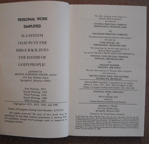 PERSONAL WORK SIMPLIFIED ~ MILTON E TRUEX ~ Church of Christ ~ PB ~ 1991 ~ VG+ - 第 2/5 張圖片