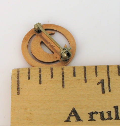 VINTAGE BEAUTIFUL 10K YELLOW GOLD SEED PEARL PHILATHEA MASONIC CRESCENT PIN 1.8G - Picture 2 of 2