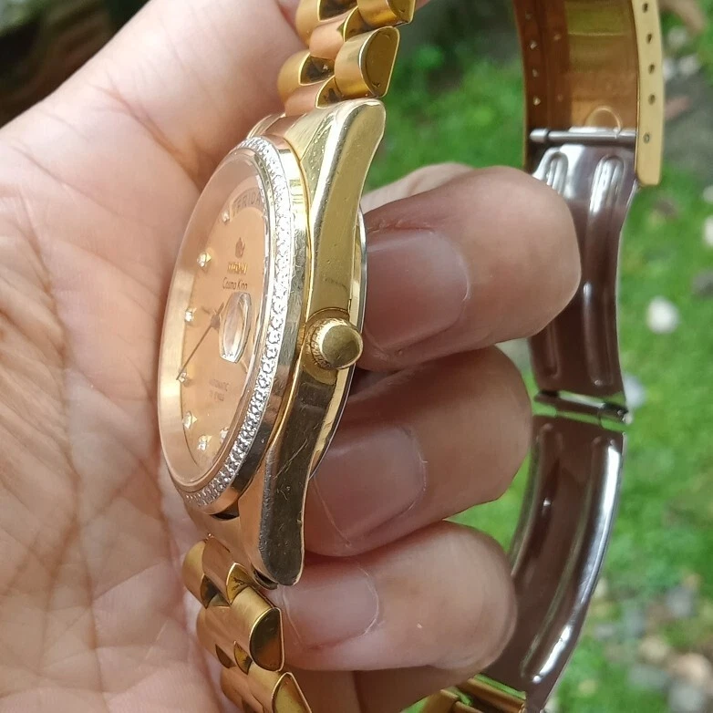 RARE Titoni Cosmo King President Swiss Made Gold Diamond