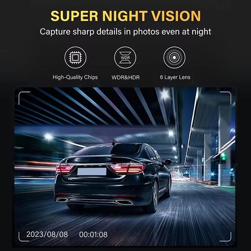 Dash Cam a 3 canali per fotocamera per auto Black Box 1080P videoregistratore - Foto 2 di 4