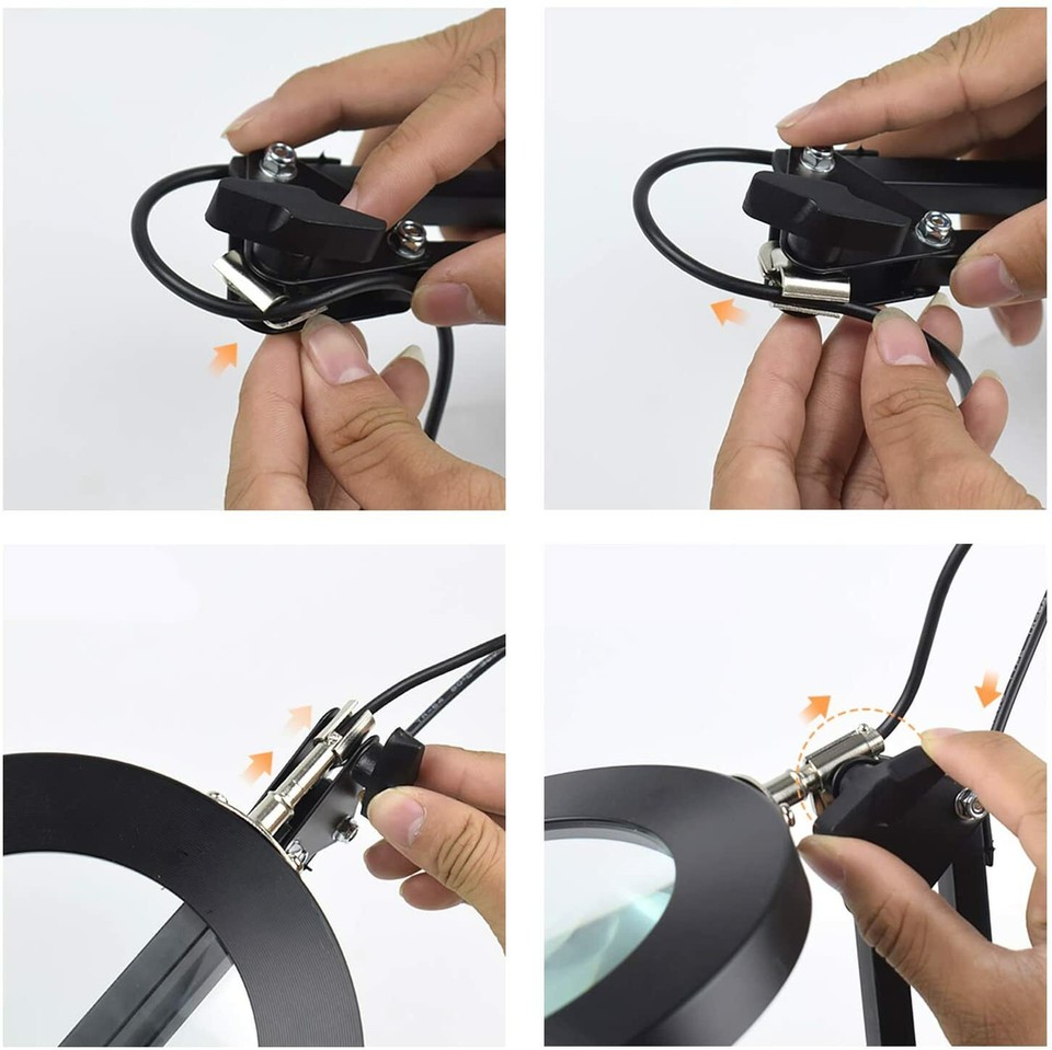 USB LED 5X Magnifying Glass Desk Lamp Magnifier Led Lamp With 3 Dimming ...
