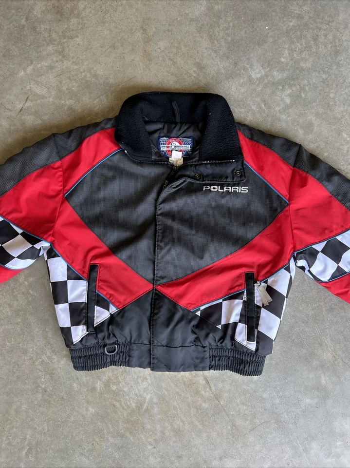Chaqueta de moto de nieve vintage Polaris juvenil talla 18 hecha en EE. UU. Hecha en la Unión Indy Usada en Excelente Condición Foto 2 de 4