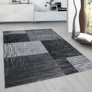 Dekoration Kurzflor Teppich Gitter in Grau Schwarz Weiß Modern Muster Wohnzimmer Dekoration Kurzflor Teppich Gitter in Grau Schwarz Weiß Modern Muster Wohnzimmer