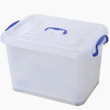Image of Clear Plastic Storage Boxes with Lids Stackable 85L, 110L & 160Litre Home Office