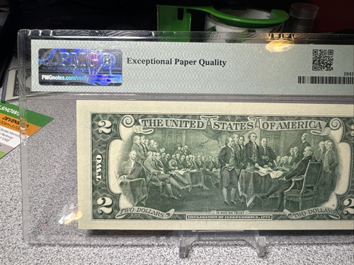 2017-A $2 FRN RADAR SERIAL NUMBER ( NEW YORK “B”) Súper Gem - PMG 67 EPQ - Picture 6 of 8
