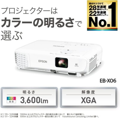 Epson Business Projector LCD 3600lm XGA 2.5 kg EB-X06 HDMI White