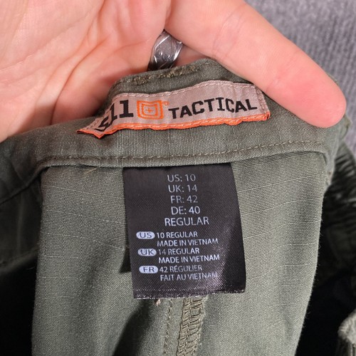 5.11 Tactical Pants Womens 14 Green Cargo Tactical Military Hiking Straight Z235 - Picture 5 of 17