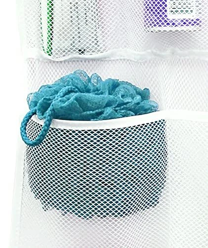 Hanging Mesh Bath Shower Caddy Organizer with 7 Storage Pockets for Bathroom - Image 3 of 4