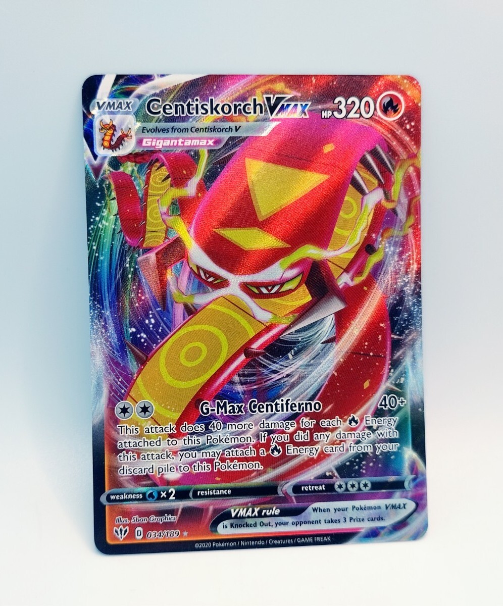 Centiskorch Vmax 034/189 Full Art Holo Ultra Rare NM Fresh Pull